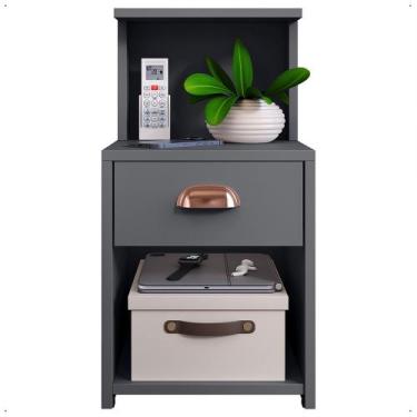 Imagem de Mesa de Cabeceira Cléo Criado Com Gaveta e Nicho Para Quarto Cama Box 