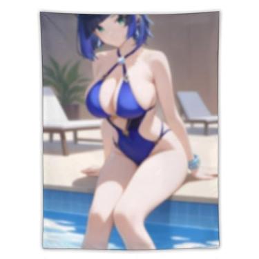 Imagem de LIEGBMEU Sexy Bikini Hot Anime Girl Tapeçaria 152.4 cm x 203.2 cm Interior Exterior Wall Quilt Art Decoração de Tapeçaria Caprichosa, AC084
