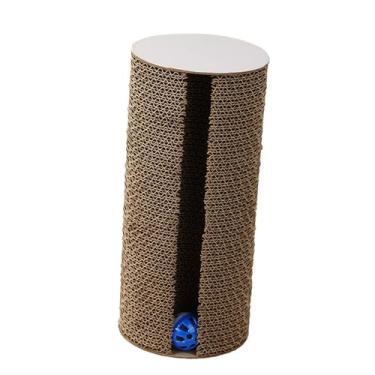 Imagem de Generic Arranhador para gatos com sino, poste de arranhar para gatos, brinquedo de madeira, suprimentos portáteis, decoração, papelão ondulado para gatos, Madeira