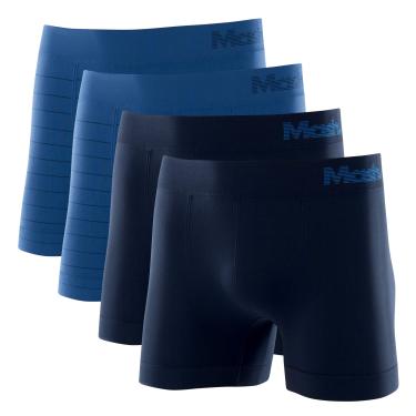 Imagem de Kit 4 Cuecas Boxer Mic S/Cost, Mash, Masculino, Azul Royal/Azul Royal/Azul Marinho/Azul Marinho, M