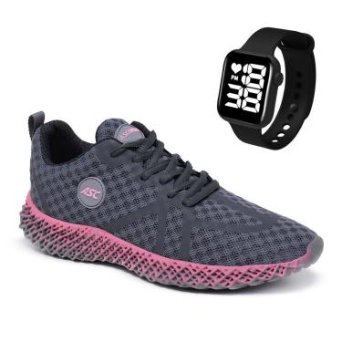 Imagem de Combo Tênis Feminino Com Relógio Quadrado – Conforto e Estilo para Caminhada, Treino e Uso Diário-Feminino