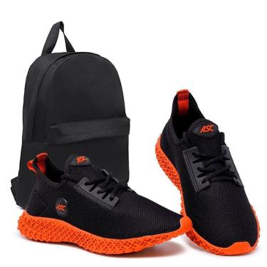 Imagem de Combo Tênis Masculino Ortopédico Com Mochila Conforto e Leveza para Caminhada, Academia-Masculino