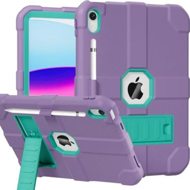 Imagem de Stweap Capa para iPad (A16) 11ª geração 11 polegadas 2025/iPad 10ª geração 10,9 polegadas 2022, capa protetora resistente [suporte de lápis embutido] para iPad 11/10 geração (roxa)