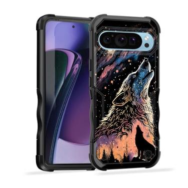 Imagem de EFGWSDER Capa para Pixel 10 Pro XL, [camada dupla] [proteção contra quedas de grau militar de 3,5 m] Capa resistente à prova de choque para Google Pixel 10 Pro XL 6,8 polegadas 2025, Galaxy Wolf