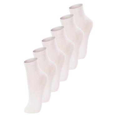Imagem de Kit com 6 Pares de Meias Infantil Cano Médio Lupo 2727-088, Branco, 24