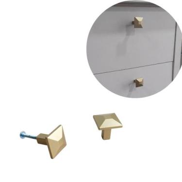 Imagem de 4 Puxador de Gaveta, Armário, Móveis  em Metal Dourado Fosco - Compras