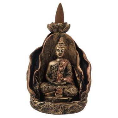 Imagem de INCENSARIO Cascata Folha Gruta Buda Hindu Meditando chakras - Decore C
