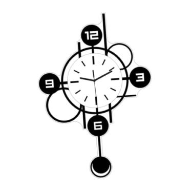 Imagem de predolo Relógio de parede de pêndulo, decoração para casa, ornamento, presente, acrílico, resistente, minimalista, relógio de pendurar, de parede de pêndulo, Branco 50cm