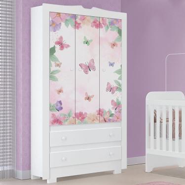 Imagem de Guarda-Roupas Infantil Happy 100% MDF Tuboarte 3 Portas 2 Gavetas