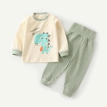 Imagem de Conjunto De Pijamas De Algodão Para Bebês Meninos E Meninas Com Manga 