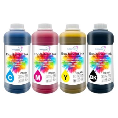 Imagem de QUEENPRINT High speed printing Tinta Eco Solvente para Impressoras de Grande Formato Use para EPN DX9/DX4/DX7/DX5/13200/KP600/TX800 Cabeça de Impressão, Mimaki, Roland, Mutoh (Pacote com 4 BK+C+M+Y