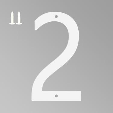 Imagem de Números de casa branca de 12 cm para uso externo, letras de metal para placas externas, letras de endereço de casa de alumínio antiferrugem para decoração de porta da frente, escritório e jardim