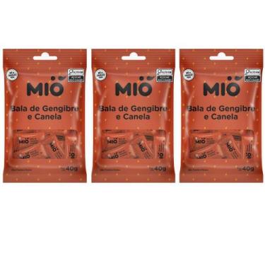 Imagem de Kit 3 Bala Gengibre e Canela Mió 40g