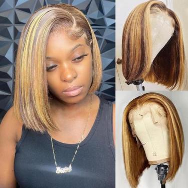 Imagem de Peruca HIRIREMY Bob Human Hair 13x4 HD Lace Frontal 30cm 180%