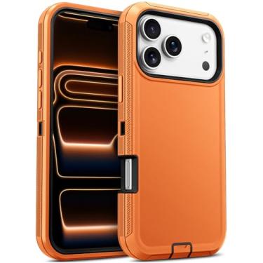 Imagem de Jelanry Capa para iPhone Pro 5G de 6,3 polegadas, resistente, resistente e de camada dupla, à prova de choque, proteção à prova de quedas, com porta antipoeira e proteção contra arranhões, capa