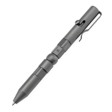 Imagem de KANSEPT Caneta tática Scavenger Bolt Action, titânio jateado com jackpot vibrações, corpo e clipe de bolso para canetas esferográficas EDC Business Emergency Writing Collection em caixa de presente