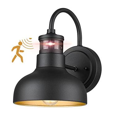 Imagem de Seovix Luzes externas com sensor de movimento de 18 cm, luminária externa do crepúsculo ao amanhecer com soquete base E26, luz de parede externa à prova d'água IP65 para celeiro, varanda, entrada