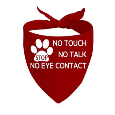 Imagem de JXGZSO 1 bandana para cães Stop Dot Not Pet/Stop No Touch No Talk/Stop Do Not Distract (contato visual D vermelho)