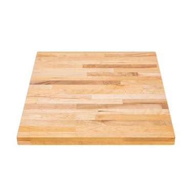 Imagem de DuraSteel Tampo de mesa de madeira maciça - Bancada de bloco de açougueiro 76 x 61 cm - Tábua de corte de madeira natural para bancada de trabalho de cozinha, bancada, balcão de charcutaria, redondo