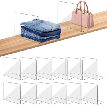Imagem de Divisórias de prateleira em acrílico OKPOW para armário de 30 cm x 25 