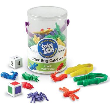Imagem de Recursos de aprendizagem levam 10! Apanhadores de insetos coloridos, habilidades de motor fino, para 2-4 jogadores, idades 3+