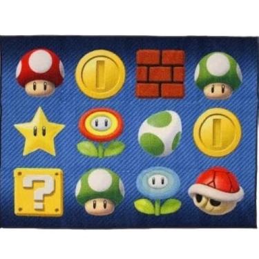 Imagem de Super Mario Tapete antiderrapante para quarto infantil Castle Bound, 101,6 cm x 137,2 cm