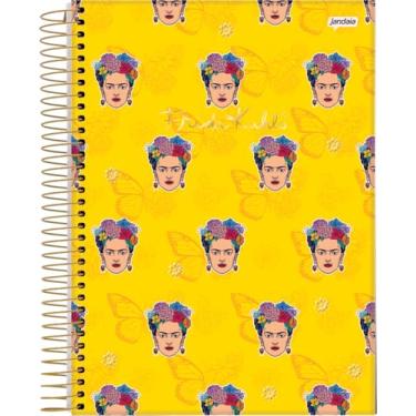 Imagem de Jandaia - Caderno Espiral Universitário CD 1 Matéria 80 Fls Frida Kahlo Fundo Amarelo FSC