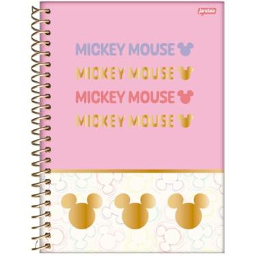 Imagem de Jandaia - Caderno Espiral College 175x242mm CD 1 Matéria 80 Fls Mickey Arts Fundo Rosa e Off FSC