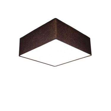 Imagem de Plafon Quadrado Vivare Md-3050 Cúpula em Tecido 40x40X12cm - Bivolt, C
