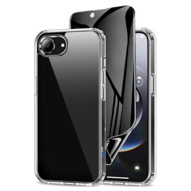Imagem de Capa Capinha Clear Case Transparente Resistente a Risco e Anti Impacto + Película Protetor Tela Cerâmica Fosca Privacidade Para iPhone (iPhone 16e)