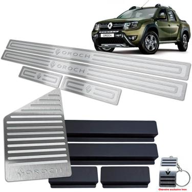 Imagem de Soleira + Descanso Duster Oroch 2016/2021 Prata Alto Relevo