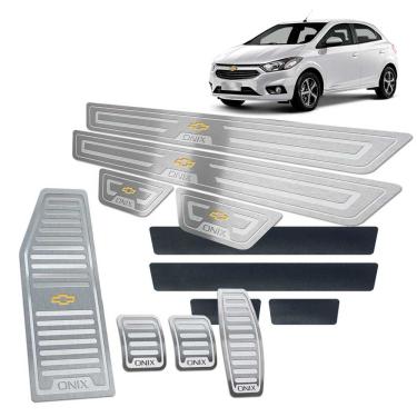 Imagem de Soleira Pedaleira Descanso Onix 2013/2019 Manual Prata Inox