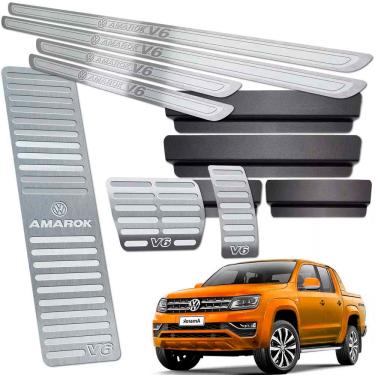 Imagem de Pedaleiras + Descanso + Soleiras Amarok V6 2010/2019 Prata