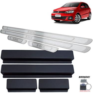 Imagem de Soleiras Aço Inox Prata Alto Relevo Gol G6 G7 2012 A 2020