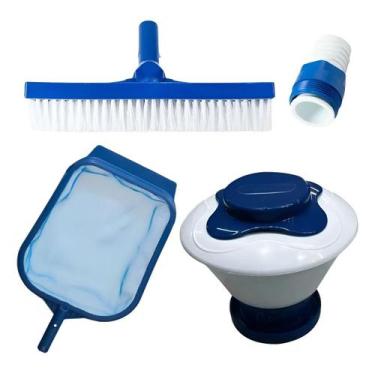 Imagem de Kit Limpeza Piscina  Clorador Margarida Peneira Escova Adaptador - Gen