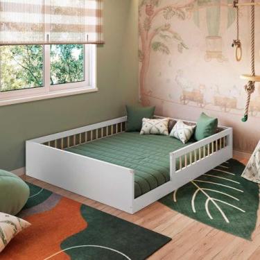 Imagem de Cama De Chão Montessoriana Infantil Casal Proteção Lateral - Repleta, 