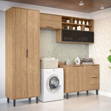 Imagem de Lavanderia Completa Toscana 6 Portas 3 Gavetas 100% Mdf Freijó - Mx Móveis