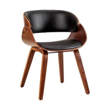 Imagem de Cadeira de jantar daniela pu preto base madeira rivatti