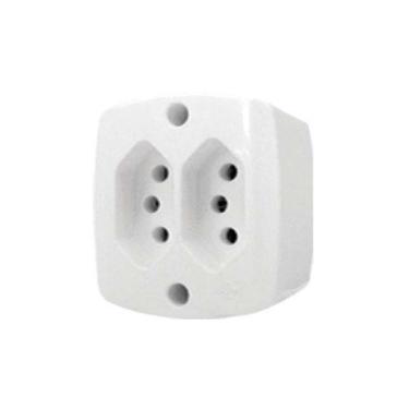 Imagem de Conjunto 2 Tomadas 3p 10a 250v - Linha Retangular - Certificado Nbr Nm 60884-1 E Nbr 14136