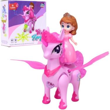 Imagem de Brinquedo Unicórnio e Princesa Musical com Asas Articuladas Luz e Som - Castela