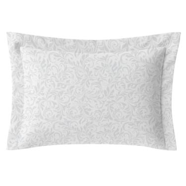 Imagem de Fronha 300 Fios Avulsa para Travesseiro Percal 100% Algodão 50x70cm - Bem Lunar (Branco Floral)