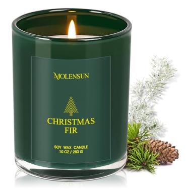 Imagem de Vela de abeto de Natal, vela perfumada de soja de 283 g para casa, presentes de aniversário de Natal e feriados para mulheres e homens, queima não tóxica de longa duração, limpeza de 50 horas