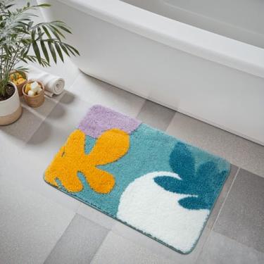 Imagem de Uphome Tapetes de banheiro moderno abstrato tapete de banho antiderrapante absorvente de água bonito tapete de banho microfibra macia lavável à máquina tapetes de arte minimalista para banheira