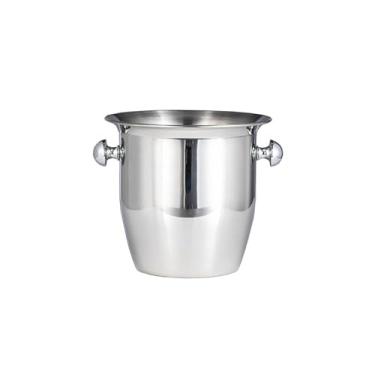 Imagem de Balde de gelo balde de gelo de aço inoxidável grande bacia de champanhe, balde de gelo de vinho tinto de alça dupla, balde de gelo doméstico balde de coquetel barril de gelo (A)