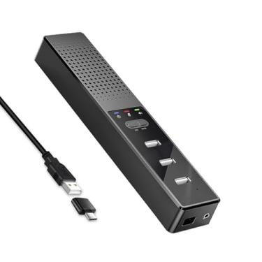 Imagem de Cykvis Alto-falante USB 3 em 1 para computador com microfone, alto-falante de conferência de computador portátil com microfone para escritório doméstico inteligente e estudo online, captação de voz