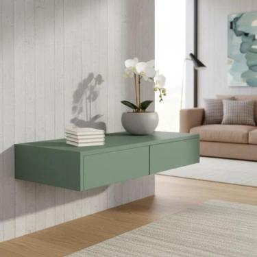 Imagem de Aparador Penteadeira Console Suspenso Verde Laca - FormaLivre