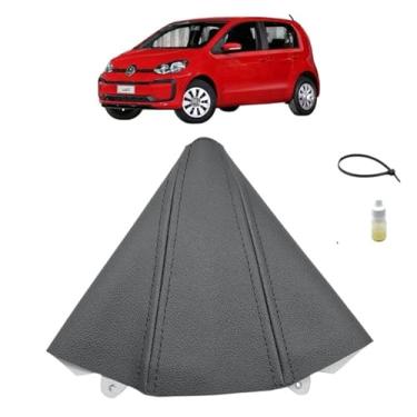 Imagem de Forração Coifa Courvin Cobertura Alavanca Câmbio Manual Compatível Com Up! Connect 2014 Á 2021 (PRETO - COSTURA PRETA)