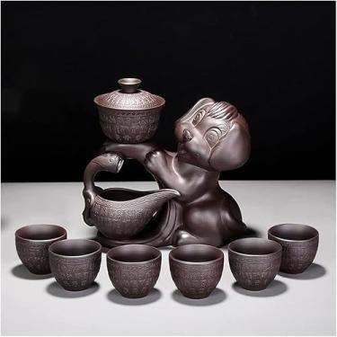 Imagem de Conjunto de chá estilo europeu Conjunto de chá chinês semiautomático conjunto de chá retrô bule de chá semiautomático 6 xícaras de xícara de chá tradicional (tamanho: A) ()