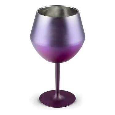 Imagem de Taça Térmica de Alumínio Inox 410ml – Mantém Bebidas Geladas por Mais Tempo, Design Moderno e Sofisticado – Ideal para Cerveja, Drinks e Vinho (Roxo)
