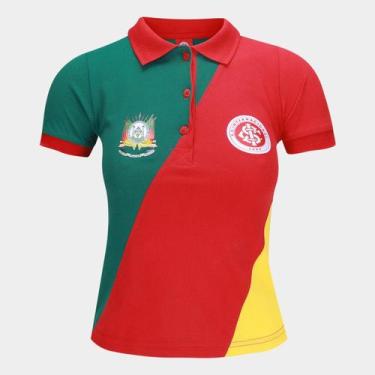 Imagem de Camisa Polo Internacional Feminina - Oldoni Sports, Vermelho, Amarelo,